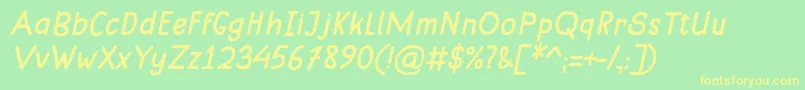 MungkinItalic Font – Yellow Fonts on Green Background