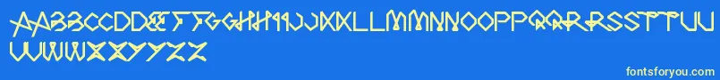 TheArt-Schriftart – Gelbe Schriften auf blauem Hintergrund