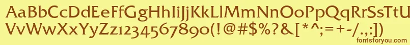 FremontOsfRegular Font – Brown Fonts on Yellow Background