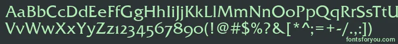 フォントFremontOsfRegular – 黒い背景に緑の文字