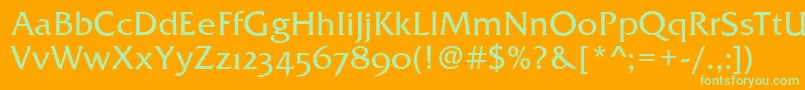 FremontOsfRegular Font – Green Fonts on Orange Background