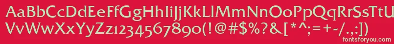 FremontOsfRegular Font – Green Fonts on Red Background
