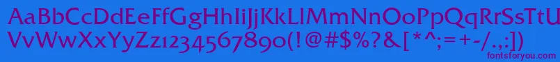 FremontOsfRegular Font – Purple Fonts on Blue Background