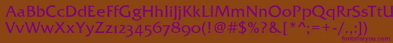 FremontOsfRegular Font – Purple Fonts on Brown Background