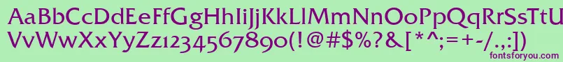 FremontOsfRegular Font – Purple Fonts on Green Background