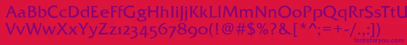 FremontOsfRegular Font – Purple Fonts on Red Background
