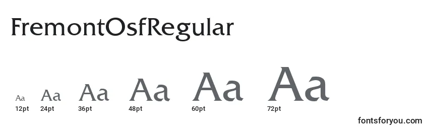 Размеры шрифта FremontOsfRegular