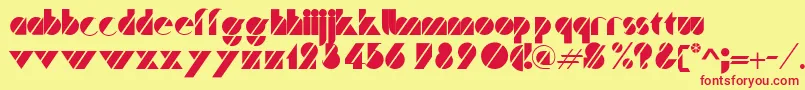 TrafficitcNormal Font – Red Fonts on Yellow Background