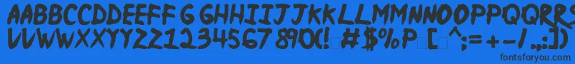 NinjaNarutorus Font – Black Fonts on Blue Background