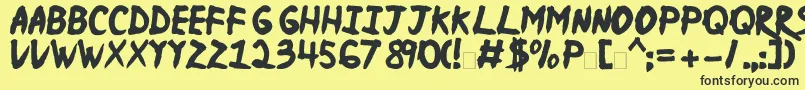 NinjaNarutorus Font – Black Fonts on Yellow Background