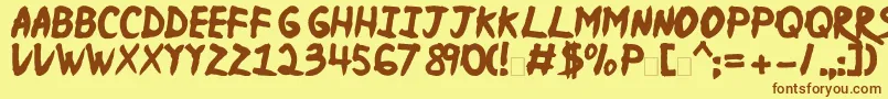 NinjaNarutorus Font – Brown Fonts on Yellow Background