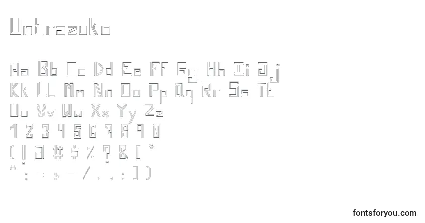 Untrazukoフォント–アルファベット、数字、特殊文字