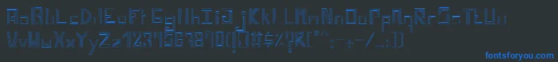 Untrazuko-fontti – siniset fontit mustalla taustalla