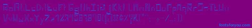 Untrazuko-Schriftart – Blaue Schriften auf violettem Hintergrund