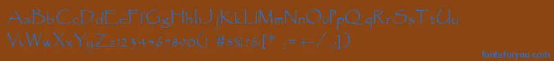 Lisätietoja FitzroyLight-fontista FitzroyLight-fontti – siniset fontit ruskealla taustalla