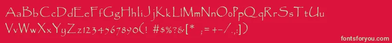 FitzroyLight Font – Green Fonts on Red Background