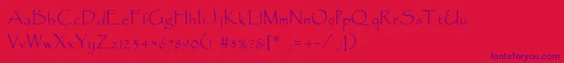 FitzroyLight-Schriftart – Violette Schriften auf rotem Hintergrund