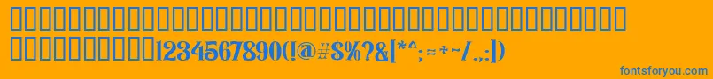 Rozendecor Font – Blue Fonts on Orange Background