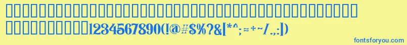 Rozendecor Font – Blue Fonts on Yellow Background