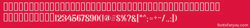 Rozendecor Font – Pink Fonts on Red Background