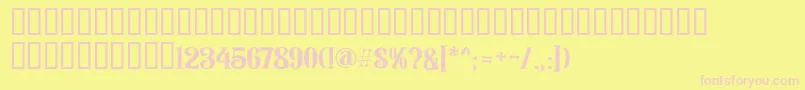 Rozendecor-Schriftart – Rosa Schriften auf gelbem Hintergrund