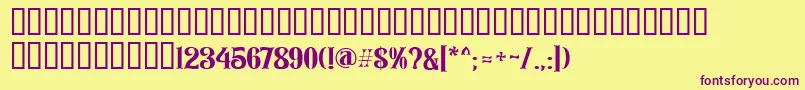 Rozendecor Font – Purple Fonts on Yellow Background