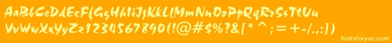 Cadellinis Font – Yellow Fonts on Orange Background