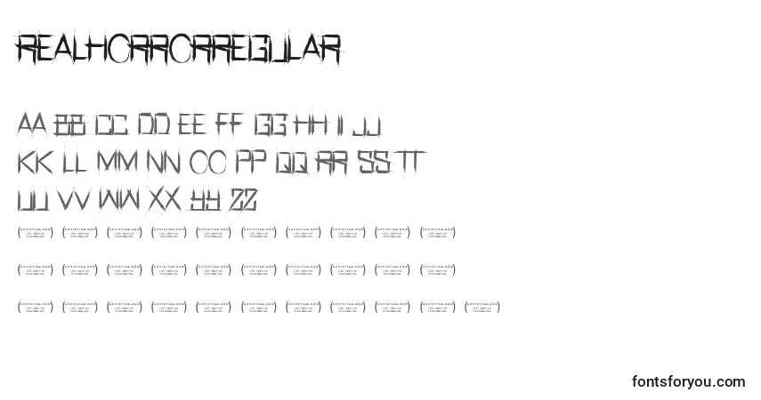 RealhorrorRegular Font – alphabet, numbers, special characters