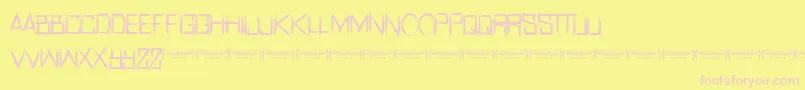 RealhorrorRegular-Schriftart – Rosa Schriften auf gelbem Hintergrund