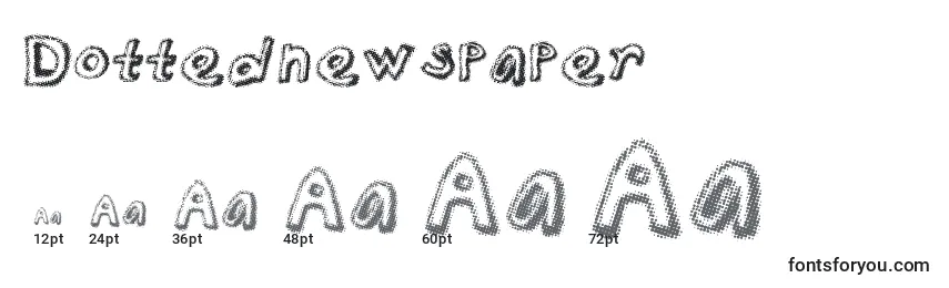 sizes of dottednewspaper font, dottednewspaper sizes