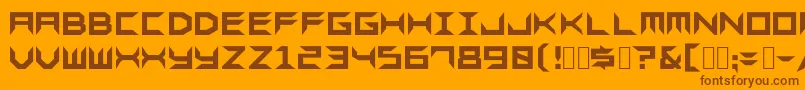 Sharps-Schriftart – Braune Schriften auf orangefarbenem Hintergrund