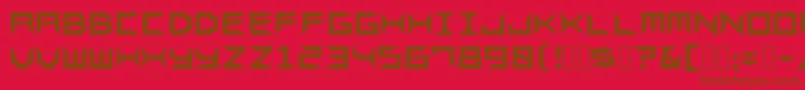 フォントSharps – 赤い背景に茶色の文字