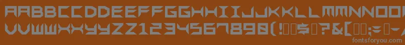 フォントSharps – 茶色の背景に灰色の文字