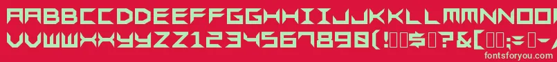Sharps-Schriftart – Grüne Schriften auf rotem Hintergrund