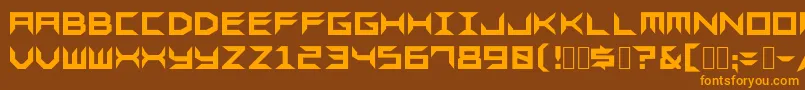 Sharps-Schriftart – Orangefarbene Schriften auf braunem Hintergrund