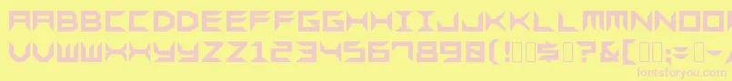 Sharps-fontti – vaaleanpunaiset fontit keltaisella taustalla