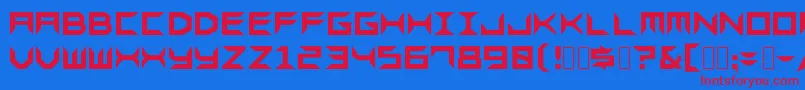 フォントSharps – 赤い文字の青い背景