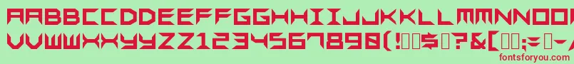 Sharps-fontti – punaiset fontit vihreällä taustalla