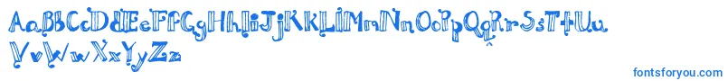 DouxPapРµya Font – Blue Fonts on White Background
