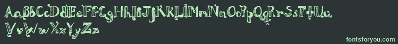 DouxPapРµya Font – Green Fonts on Black Background