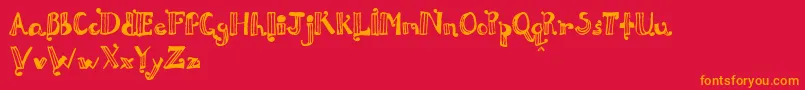 DouxPapРµya Font – Orange Fonts on Red Background