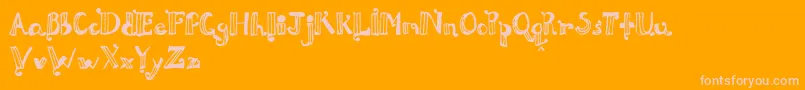 DouxPapРµya Font – Pink Fonts on Orange Background