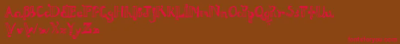 DouxPapРµya Font – Red Fonts on Brown Background