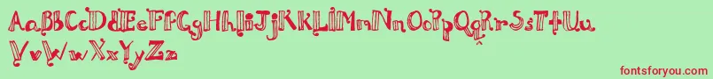 DouxPapРµya Font – Red Fonts on Green Background