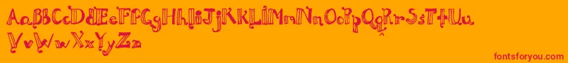 DouxPapРµya Font – Red Fonts on Orange Background
