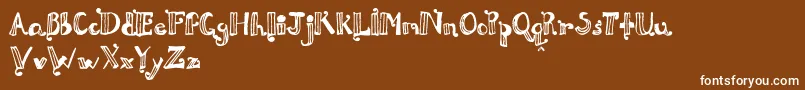 DouxPapРµya-Schriftart – Weiße Schriften auf braunem Hintergrund