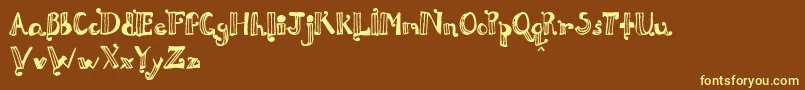 DouxPapРµya Font – Yellow Fonts on Brown Background