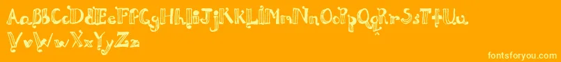 DouxPapРµya Font – Yellow Fonts on Orange Background