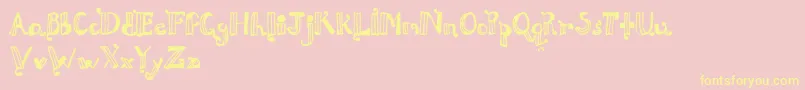 DouxPapРµya-Schriftart – Gelbe Schriften auf rosa Hintergrund