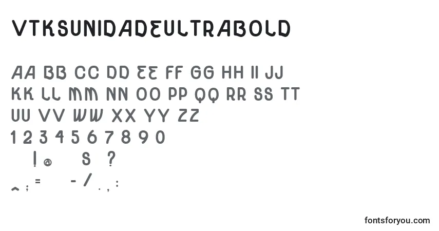 Schriftart VtksUnidadeUltraBold – Alphabet, Zahlen, spezielle Symbole